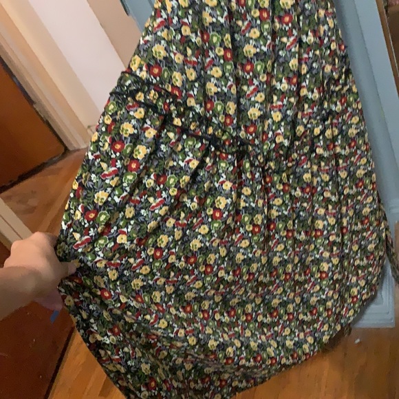 1940s Black & Multicolor Floral Print Midi Dress - Picture 10 of 13